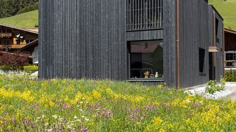 Semplice ed elegante, una dichiarazione in sé: edificio in Holzgau di Unisono, rivestita con Pullex 3in1 di ADLER.  | © Unisono / Mario Webhofer
