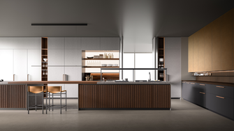 Forme pulite, materiali pregiati e superfici ADLER di alta qualità sono i tratti distintivi del modello di cucina Xila. | © Boffi