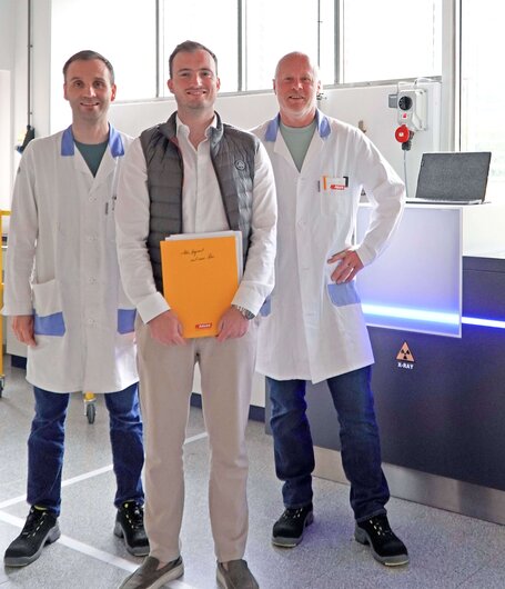 Un team ADLER competente garantisce le migliori soluzioni: Dr Sebastian Bräuchle, Julian Berghofer, Ralf Menke (da sinistra).
