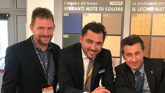 Il team di ADLER Italia (da sinistra: Federico Galvan, Giulio Zanin e Alessandro Marchi) presenta le innovazioni ADLER a Pordenone.